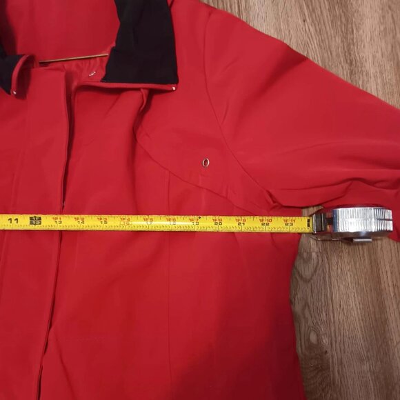 Women's Red & Black George QVC Removable Hood Rain Jacket Lightweight XL 16-18 - Picture 8 of 9
